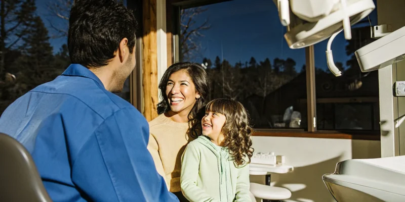 A warm, welcoming family dental exam room in Hillcrest San Diego with modern equipment and a friendly atmosphere for multi-generational care