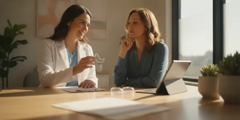 San Diego dentist discussing Invisalign insurance coverage with a patient