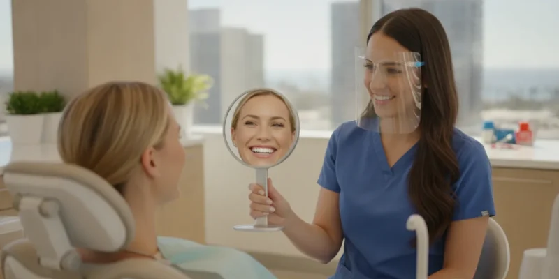 Professional teeth whitening at a dental office in San Diego