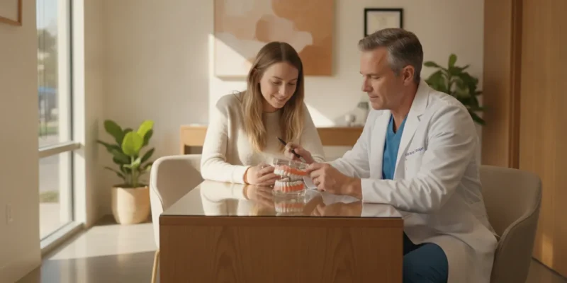 San Diego dentist discussing dental implant planning with a patient